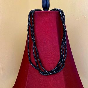 BLACK SPINEL TRIPLE STRAND NECKLACE